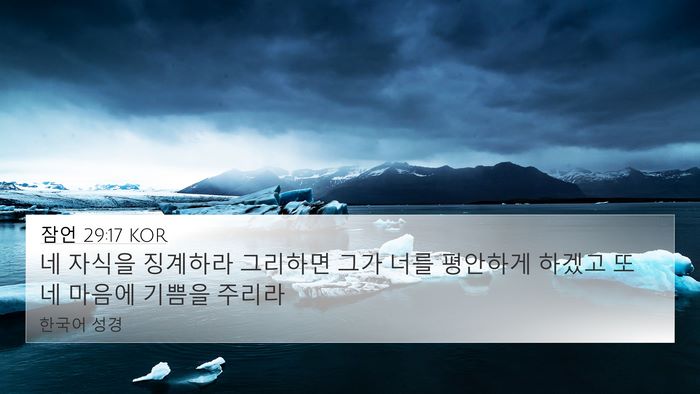 잠언 29:17 KOR Bible Verse Image