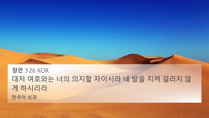 잠언 3:26 KOR 4K Wallpaper - 대저 여호와는 너의 의지할 자이시라 - 4K Wallpaper Bible Verse