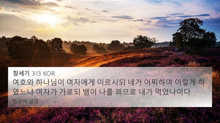 창세기 3:13 KOR Bible Verse Image