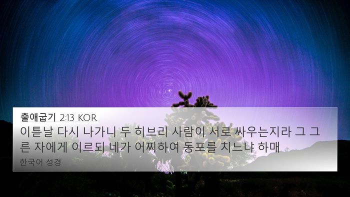 출애굽기 2:13 KOR Bible Verse Image