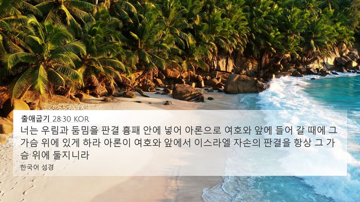 출애굽기 28:30 KOR Bible Verse Image