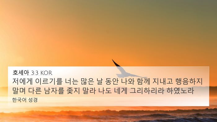 호세아 3:3 KOR Bible Verse Image