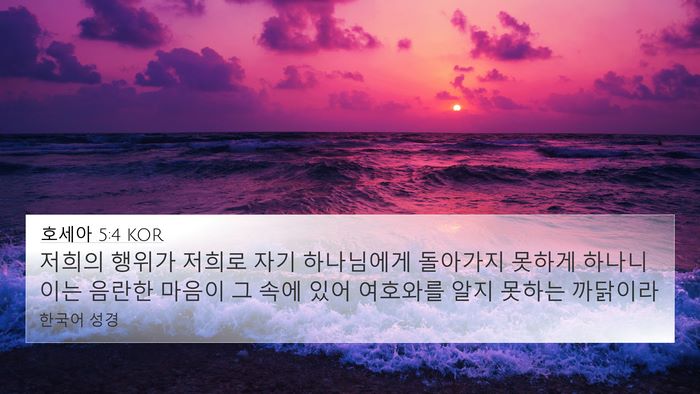 호세아 5:4 KOR 4K Wallpaper - 저희의 행위가 저희로 자기 - 4K Wallpaper Bible Verse