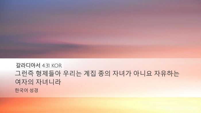 갈라디아서 4:31 KOR Bible Verse Image
