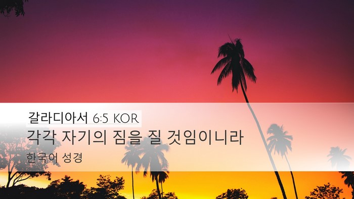 갈라디아서 6:5 KOR Bible Verse Image