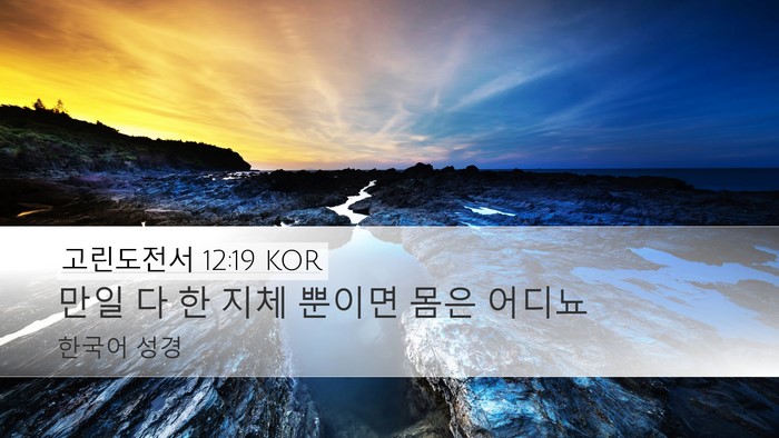 고린도전서 12:19 KOR Bible Verse Image