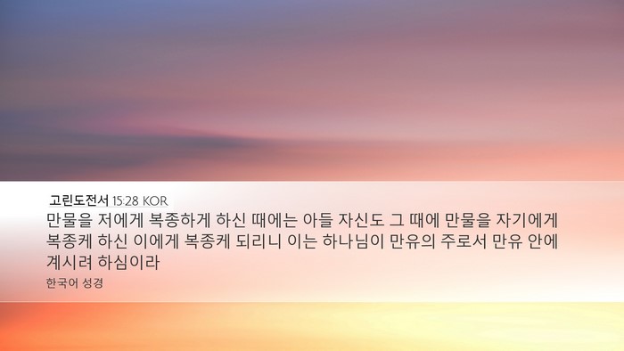 고린도전서 15:28 KOR Bible Verse Image