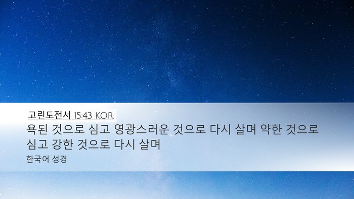 고린도전서 15:43 KOR Bible Verse Image