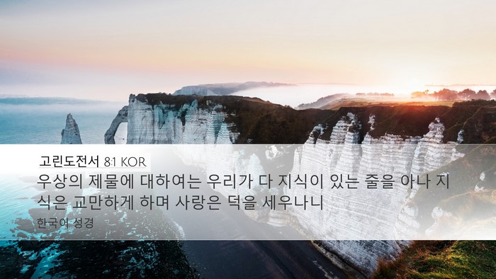 고린도전서 8:1 KOR Bible Verse Image