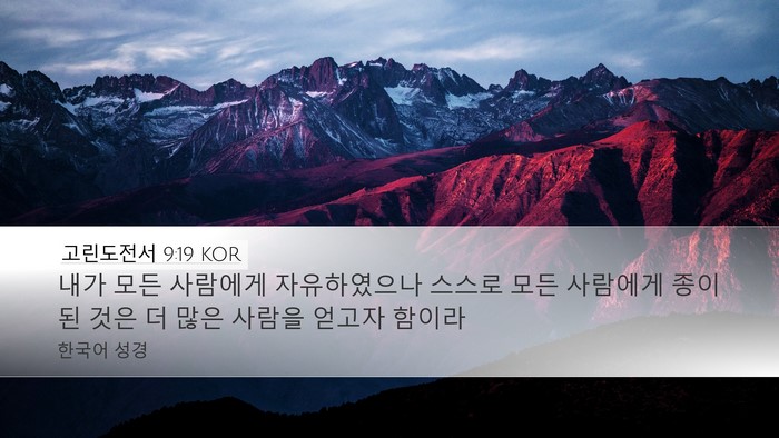 고린도전서 9:19 KOR Bible Verse Image