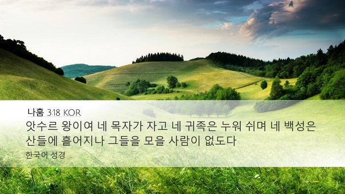 나훔 3:18 KOR Bible Verse Image
