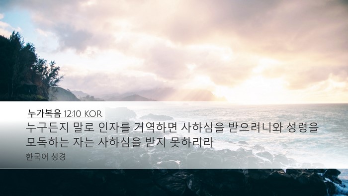 누가복음 12:10 KOR Bible Verse Image