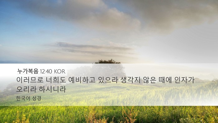 누가복음 12:40 KOR Bible Verse Image