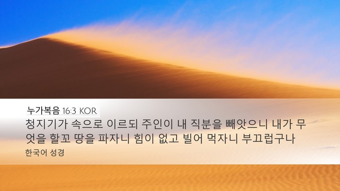 누가복음 16:3 KOR Bible Verse Image