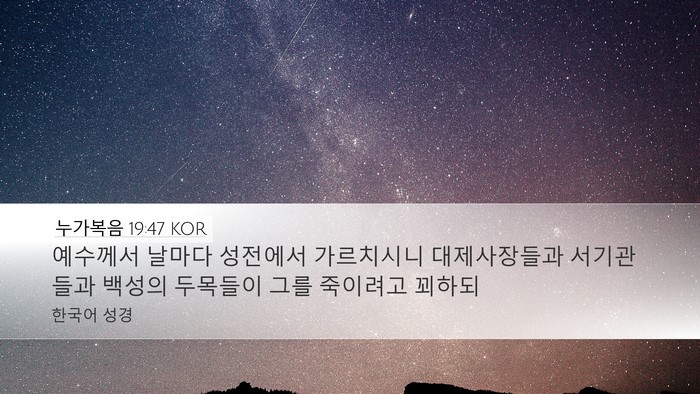 누가복음 19:47 KOR Bible Verse Image