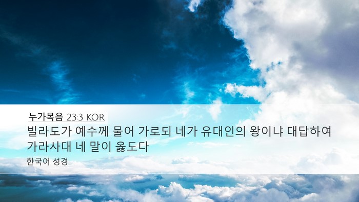 누가복음 23:3 KOR Bible Verse Image
