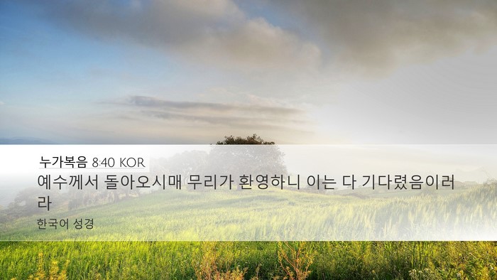 누가복음 8:40 KOR Bible Verse Image