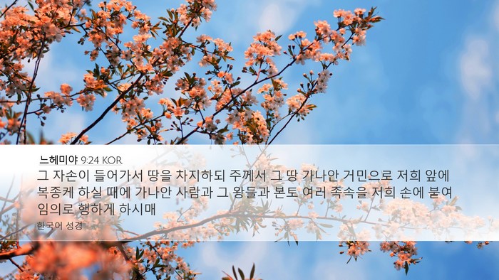 느헤미야 9:24 KOR Bible Verse Image