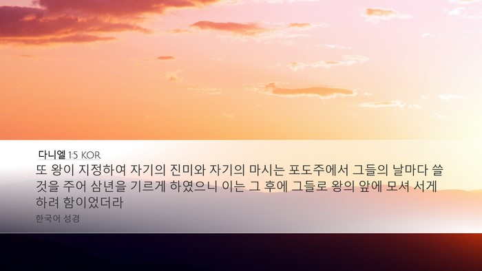 다니엘 1:5 KOR Bible Verse Image