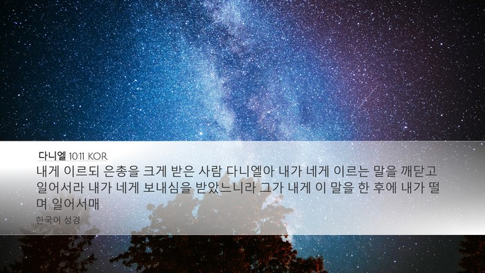 다니엘 10:11 KOR Bible Verse Image