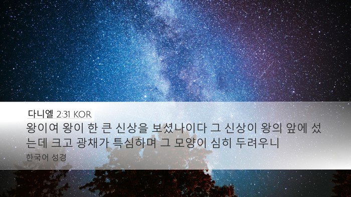 다니엘 2:31 KOR Desktop Wallpaper - 왕이여 왕이 한 큰 신상을 - Desktop Bible Verse Wallpaper
