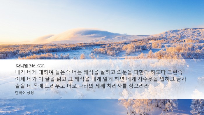 다니엘 5:16 KOR Bible Verse Image