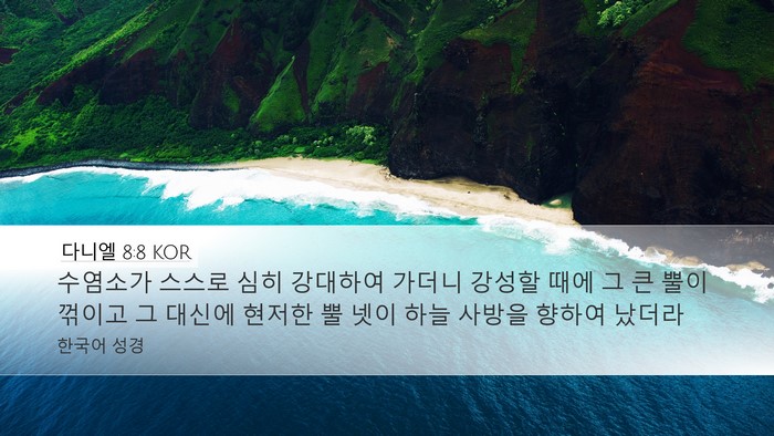 다니엘 8:8 KOR Bible Verse Image