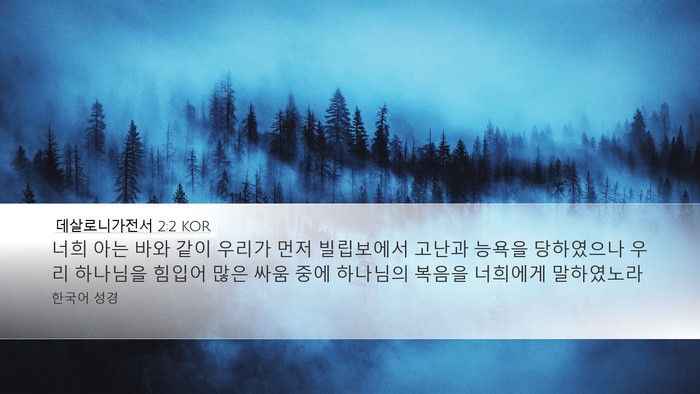 데살로니가전서 2:2 KOR Bible Verse Image