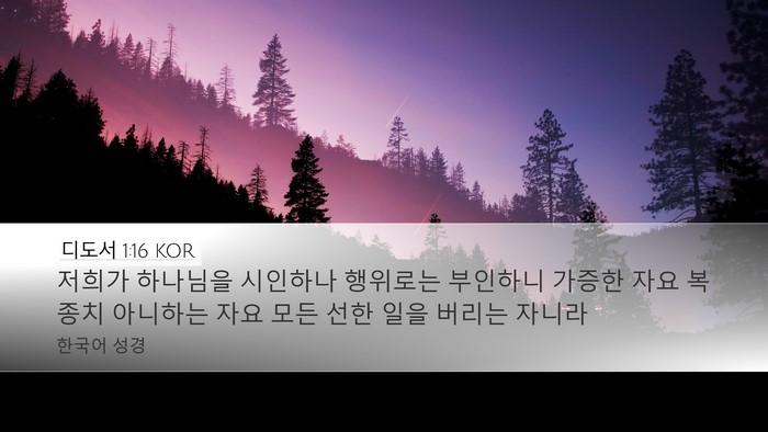 디도서 1:16 KOR Bible Verse Image