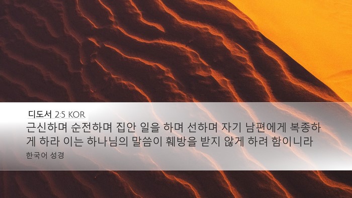 디도서 2:5 KOR Bible Verse Image