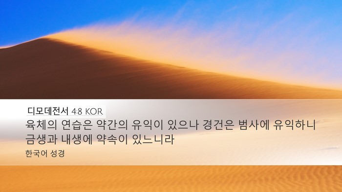 디모데전서 4:8 KOR Bible Verse Image