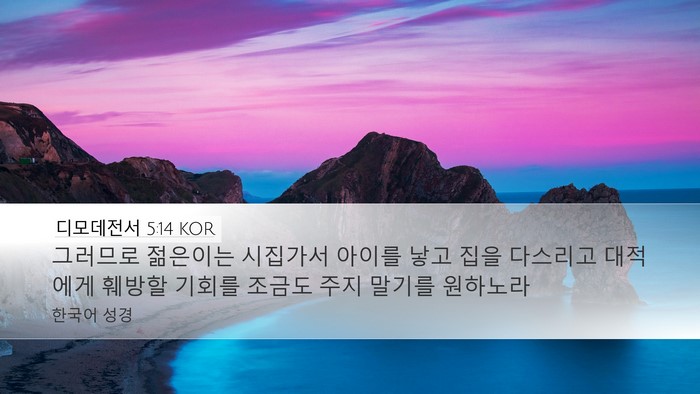 디모데전서 5:14 KOR Bible Verse Image