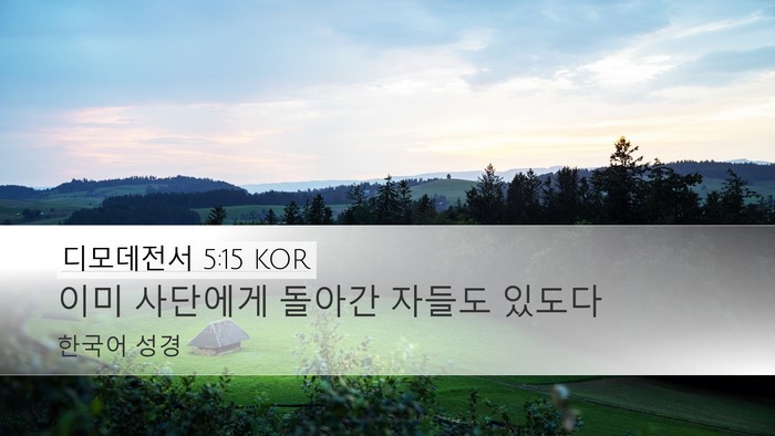 디모데전서 5:15 KOR Desktop Wallpaper - 이미 사단에게 돌아간 자들도 - Desktop Bible Verse Wallpaper
