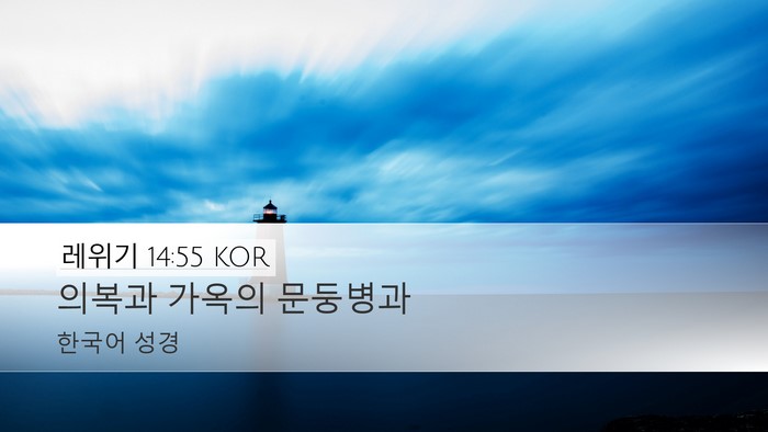 레위기 14:55 KOR Desktop Wallpaper - 의복과 가옥의 - Desktop Bible Verse Wallpaper