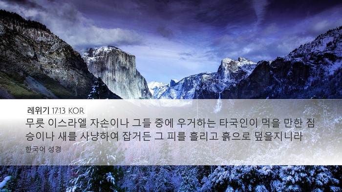 레위기 17:13 KOR Bible Verse Image