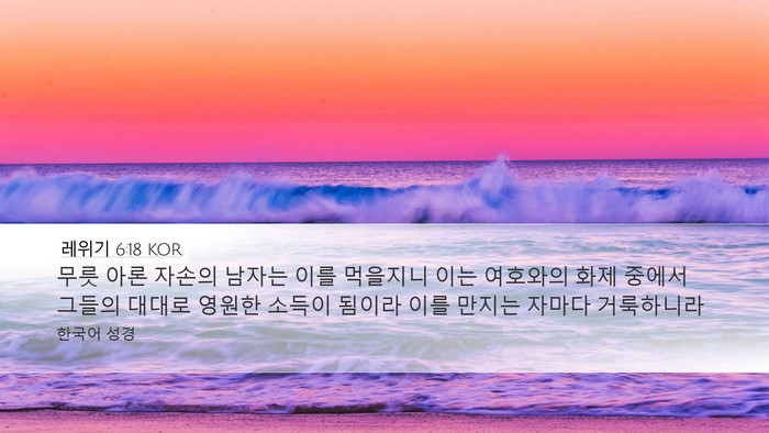 레위기 6:18 KOR Bible Verse Image