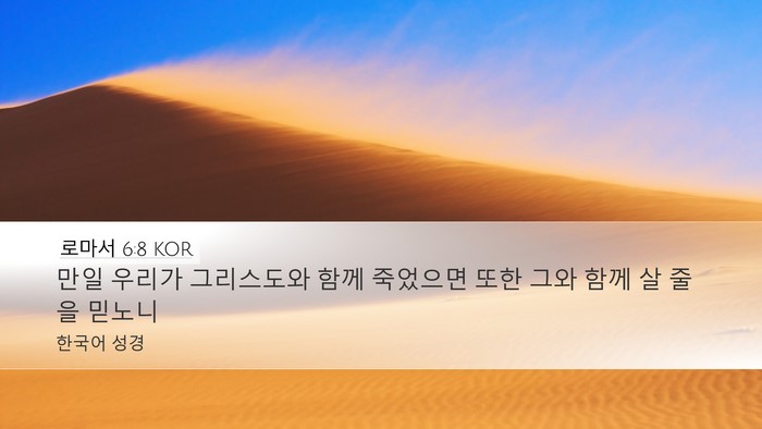 로마서 6:8 KOR Bible Verse Image