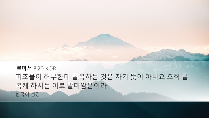 로마서 8:20 KOR Bible Verse Image