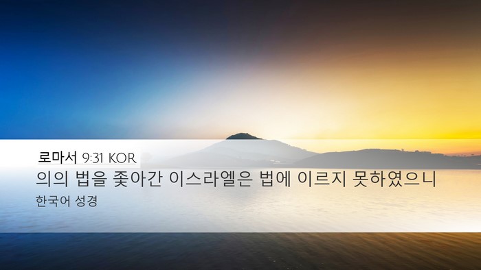 로마서 9:31 KOR Bible Verse Image