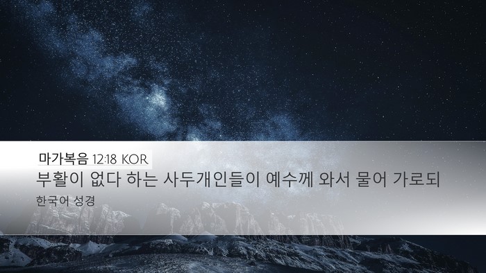 마가복음 12:18 KOR Bible Verse Image