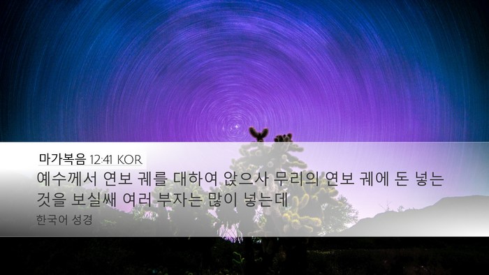 마가복음 12:41 KOR Bible Verse Image