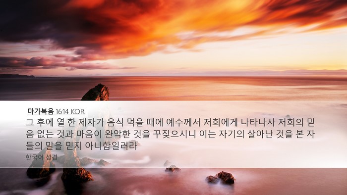 마가복음 16:14 KOR Bible Verse Image