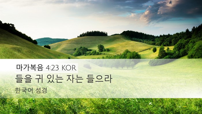 마가복음 4:23 KOR Bible Verse Image