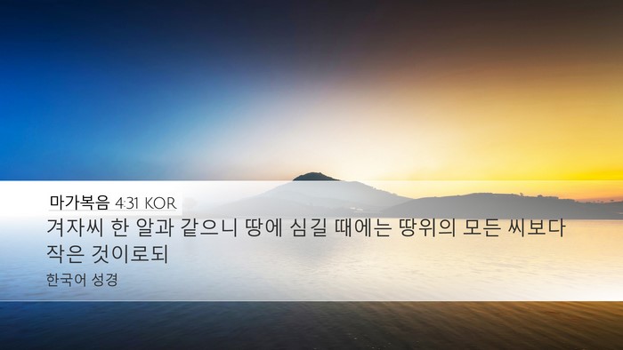마가복음 4:31 KOR Bible Verse Image