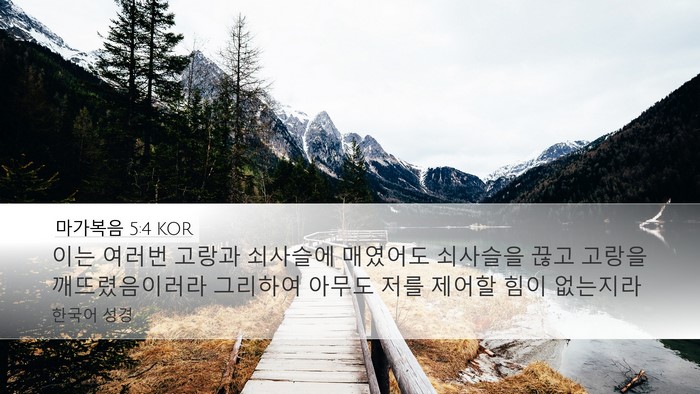 마가복음 5:4 KOR Bible Verse Image