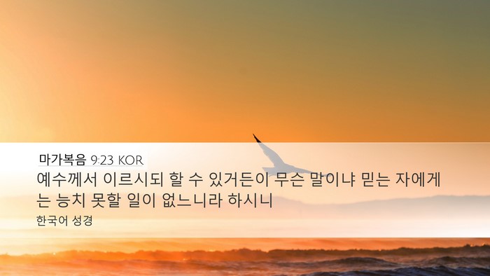 마가복음 9:23 KOR Bible Verse Image