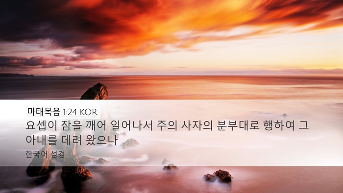 마태복음 1:24 KOR Bible Verse Image