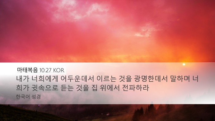 마태복음 10:27 KOR Bible Verse Image