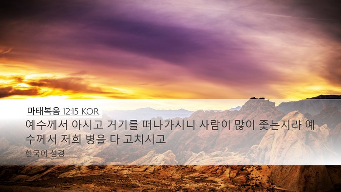 마태복음 12:15 KOR Bible Verse Image