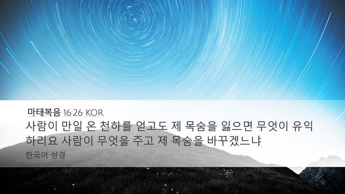 마태복음 16:26 KOR Bible Verse Image